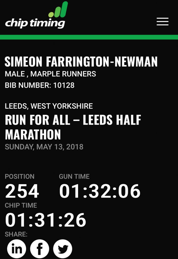 Leeds Half Marathon results