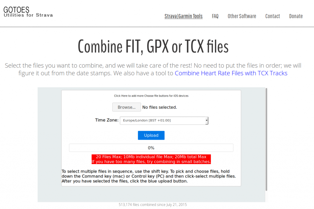 Utility to combine GPX files