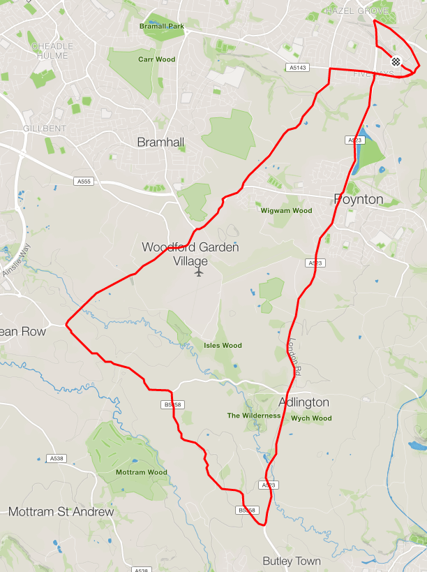 Day 18 - cycle to Wilmslow and Adlington